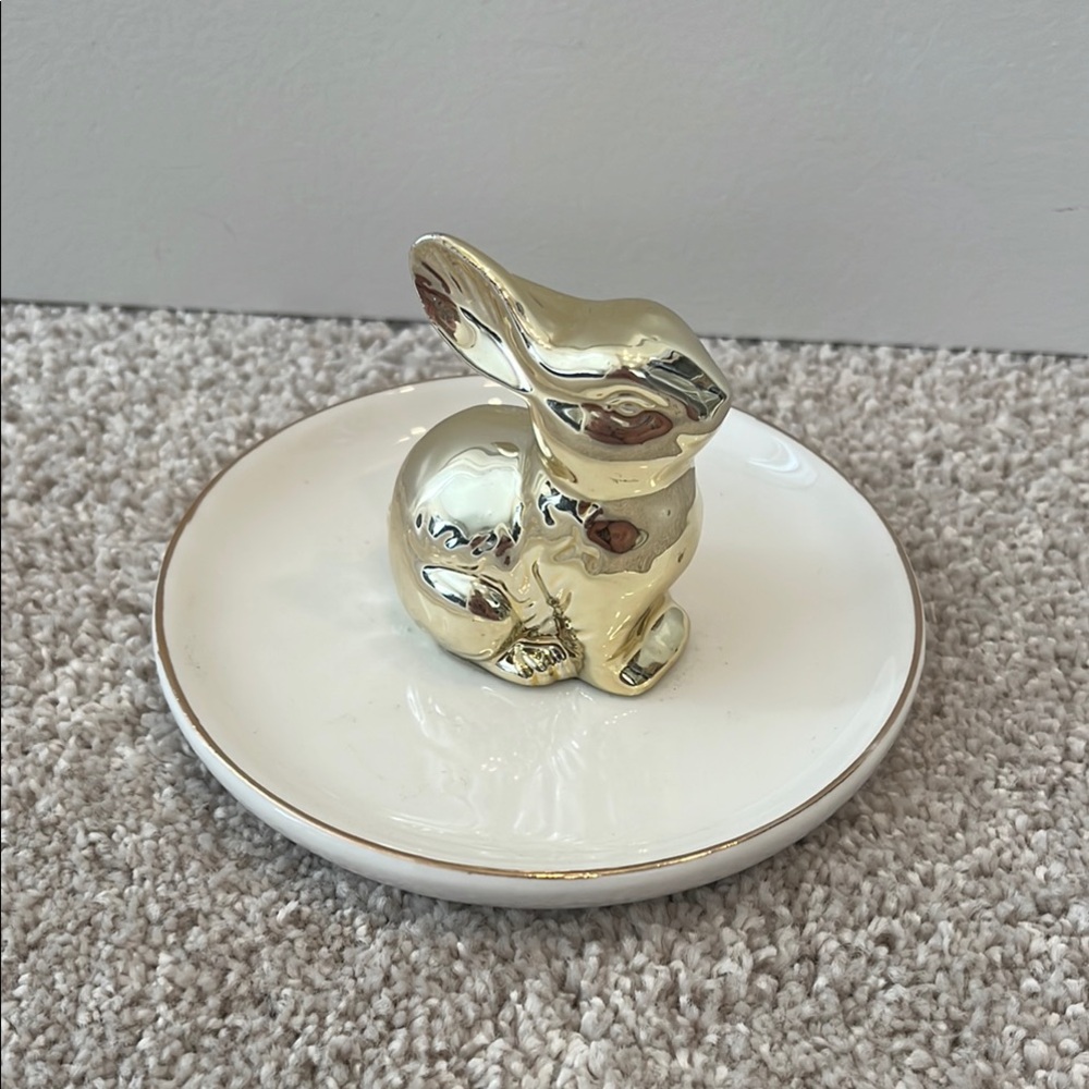Martha Stewart Gold Bunny Trinket Tray